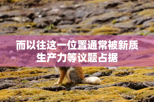 而以往这一位置通常被新质生产力等议题占据