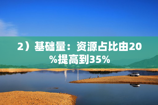 2）基础量：资源占比由20%提高到35%