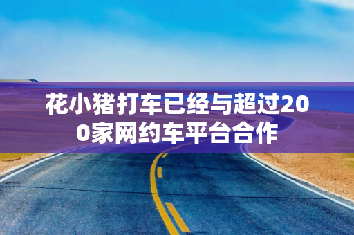 花小猪打车已经与超过200家网约车平台合作