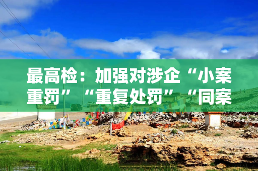 最高检：加强对涉企“小案重罚”“重复处罚”“同案不同罚”等行为监督
