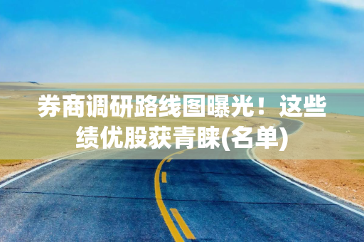 券商调研路线图曝光！这些绩优股获青睐(名单)