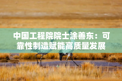 中国工程院院士涂善东：可靠性制造赋能高质量发展