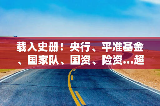 载入史册！央行、平准基金、国家队、国资、险资…超级组合拳来了