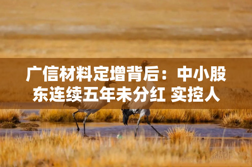 广信材料定增背后：中小股东连续五年未分红 实控人曾巨额减持套现