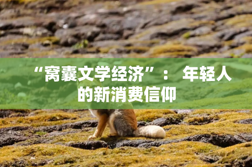 “窝囊文学经济”： 年轻人的新消费信仰