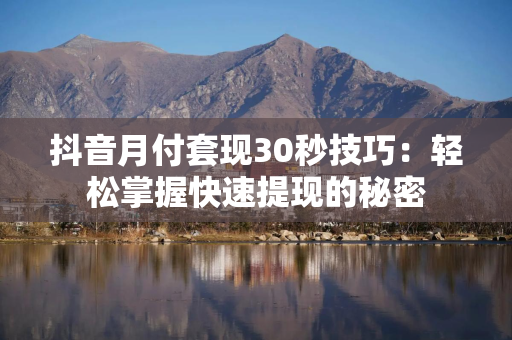 抖音月付套现30秒技巧：轻松掌握快速提现的秘密