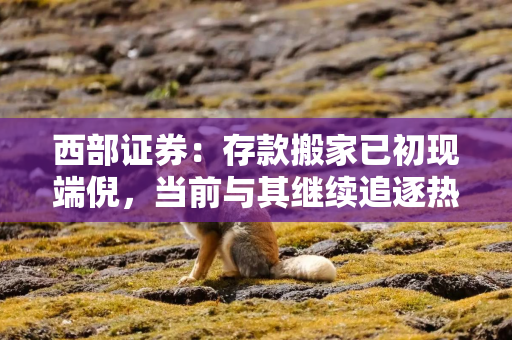 西部证券：存款搬家已初现端倪，当前与其继续追逐热点，不妨看长做短，静待新一轮主升浪行情