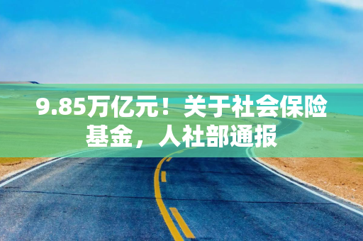 9.85万亿元!关于社会保险基金,人社部通报