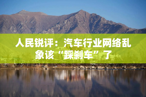 人民锐评:汽车行业网络乱象该“踩刹车”了