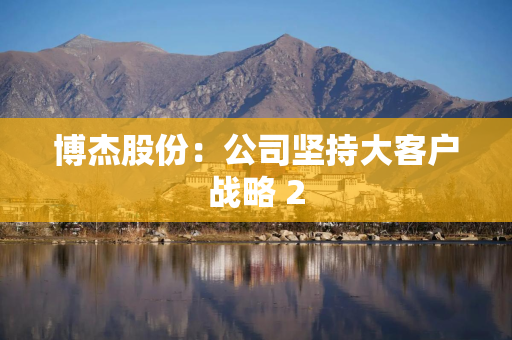 博杰股份：公司坚持大客户战略 2
