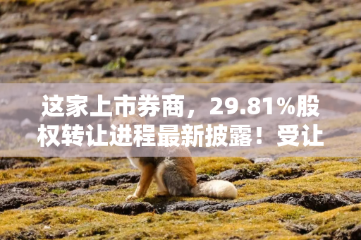 这家上市券商，29.81%股权转让进程最新披露！受让方资格尚需沟通……