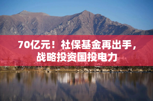 70亿元！社保基金再出手，战略投资国投电力