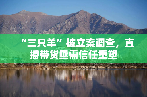 “三只羊”被立案调查，直播带货亟需信任重塑
