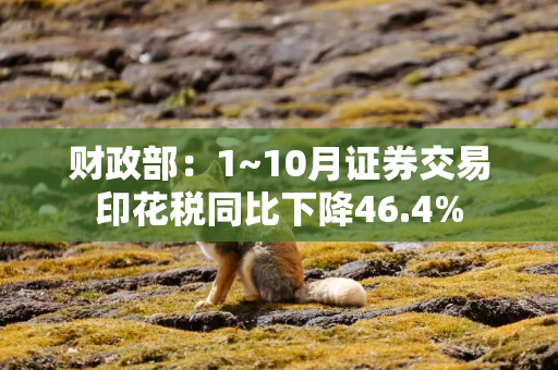 财政部：1~10月证券交易印花税同比下降46.4%