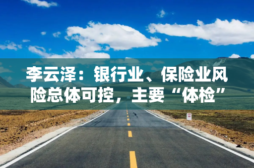 李云泽：银行业、保险业风险总体可控，主要“体检”指标都处于健康区间