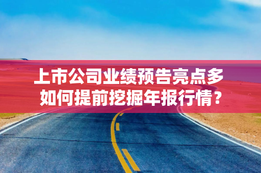 上市公司业绩预告亮点多 如何提前挖掘年报行情？