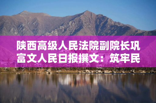 陕西高级人民法院副院长巩富文人民日报撰文：筑牢民营经济高质量发展的法治根基