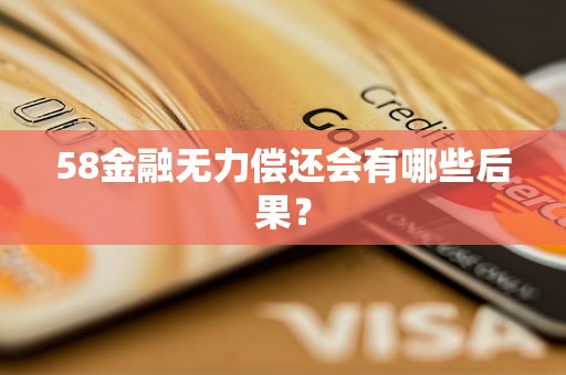 58金融无力偿还会有哪些后果？