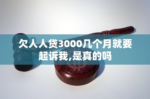 欠人人贷3000几个月就要起诉我,是真的吗