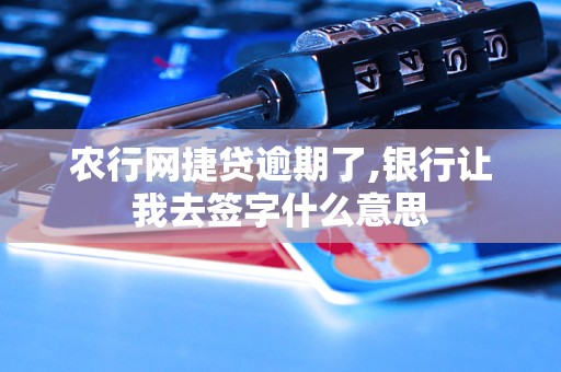 农行网捷贷逾期了,银行让我去签字什么意思