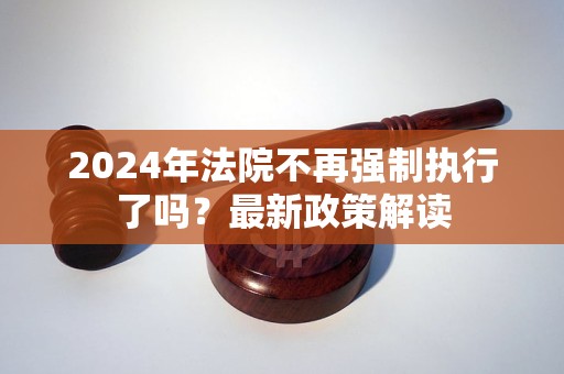 2024年法院不再强制执行了吗？最新政策解读
