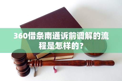 360借条南通诉前调解的流程是怎样的？