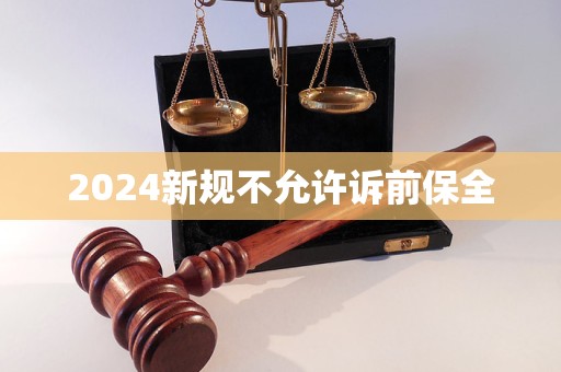 2024新规不允许诉前保全