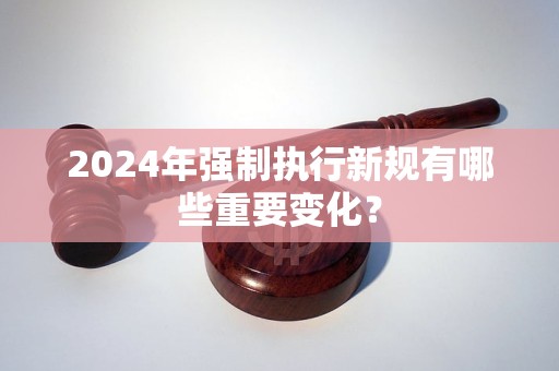2024年强制执行新规有哪些重要变化？