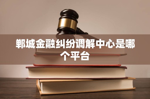 郸城金融纠纷调解中心是哪个平台