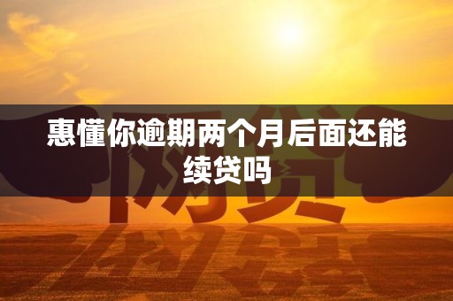 惠懂你逾期两个月后面还能续贷吗