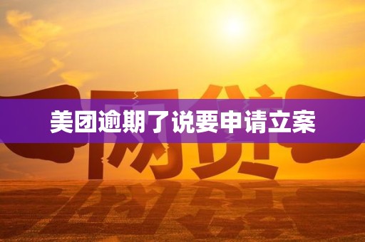 美团逾期了说要申请立案