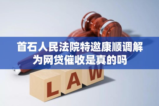 首石人民法院特邀康顺调解为网贷催收是真的吗