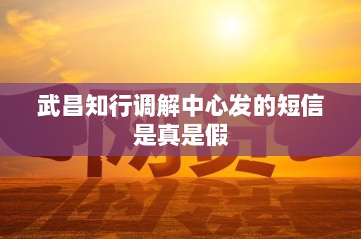 武昌知行调解中心发的短信是真是假