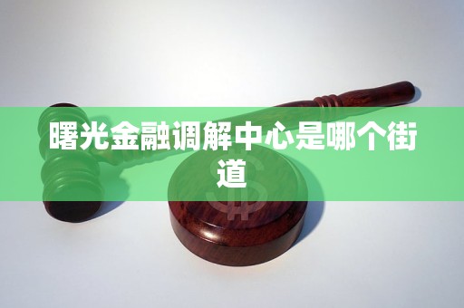曙光金融调解中心是哪个街道