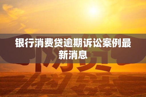 银行消费贷逾期诉讼案例最新消息