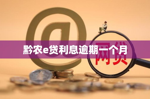 黔农e贷利息逾期一个月