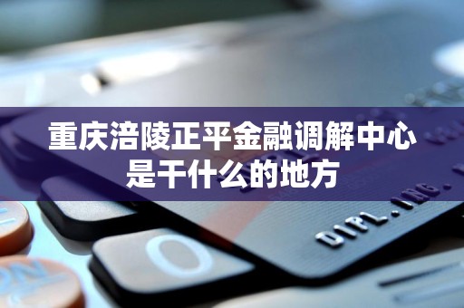重庆涪陵正平金融调解中心是干什么的地方