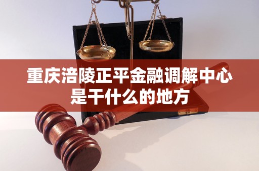 重庆涪陵正平金融调解中心是干什么的地方