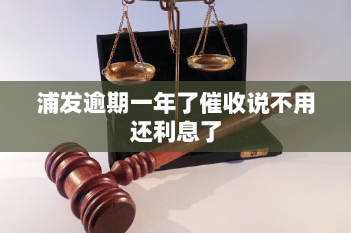 浦发逾期一年了催收说不用还利息了