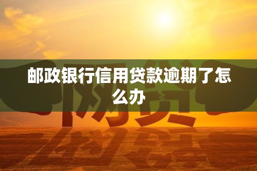 邮政银行信用贷款逾期了怎么办