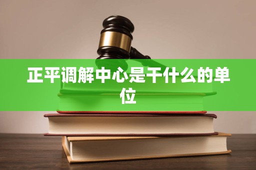 正平调解中心是干什么的单位