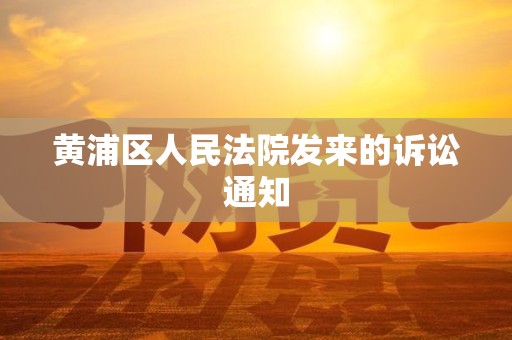 黄浦区人民法院发来的诉讼通知