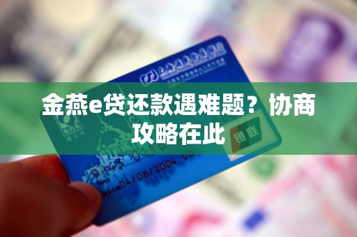 金燕e贷还款遇难题？协商攻略在此