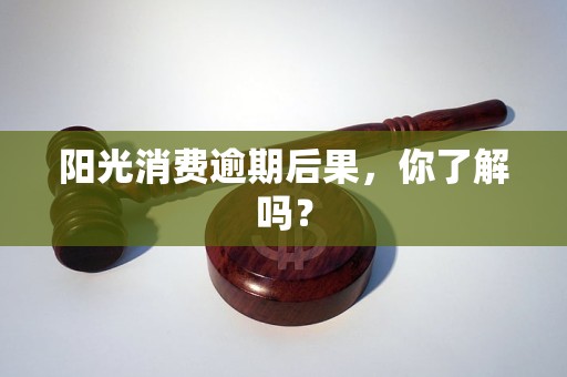 阳光消费逾期后果,你了解吗?