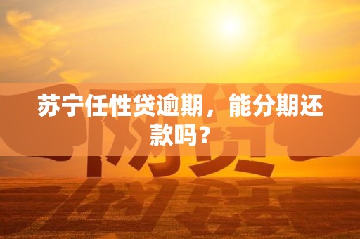 苏宁任性贷逾期,能分期还款吗?