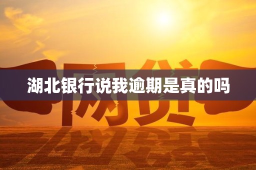 湖北银行说我逾期是真的吗
