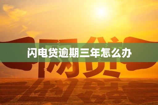 闪电贷逾期三年怎么办