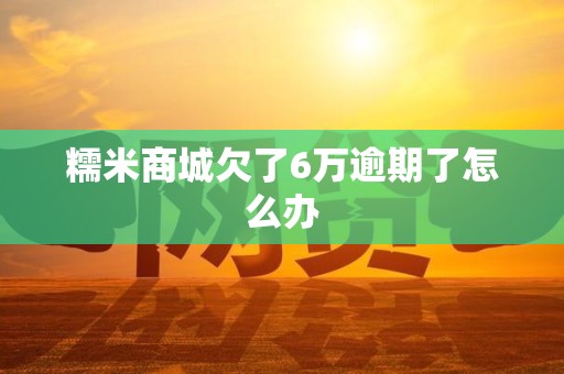 糯米商城欠了6万逾期了怎么办