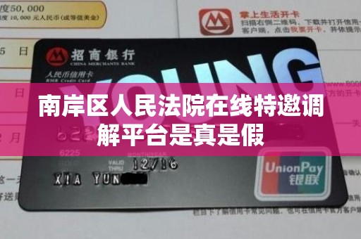 南岸区人民法院在线特邀调解平台是真是假