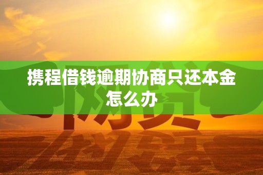 携程借钱逾期协商只还本金怎么办
